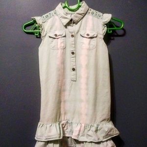 DKNY Girl's Sleeveless Button Up Shirt Dress